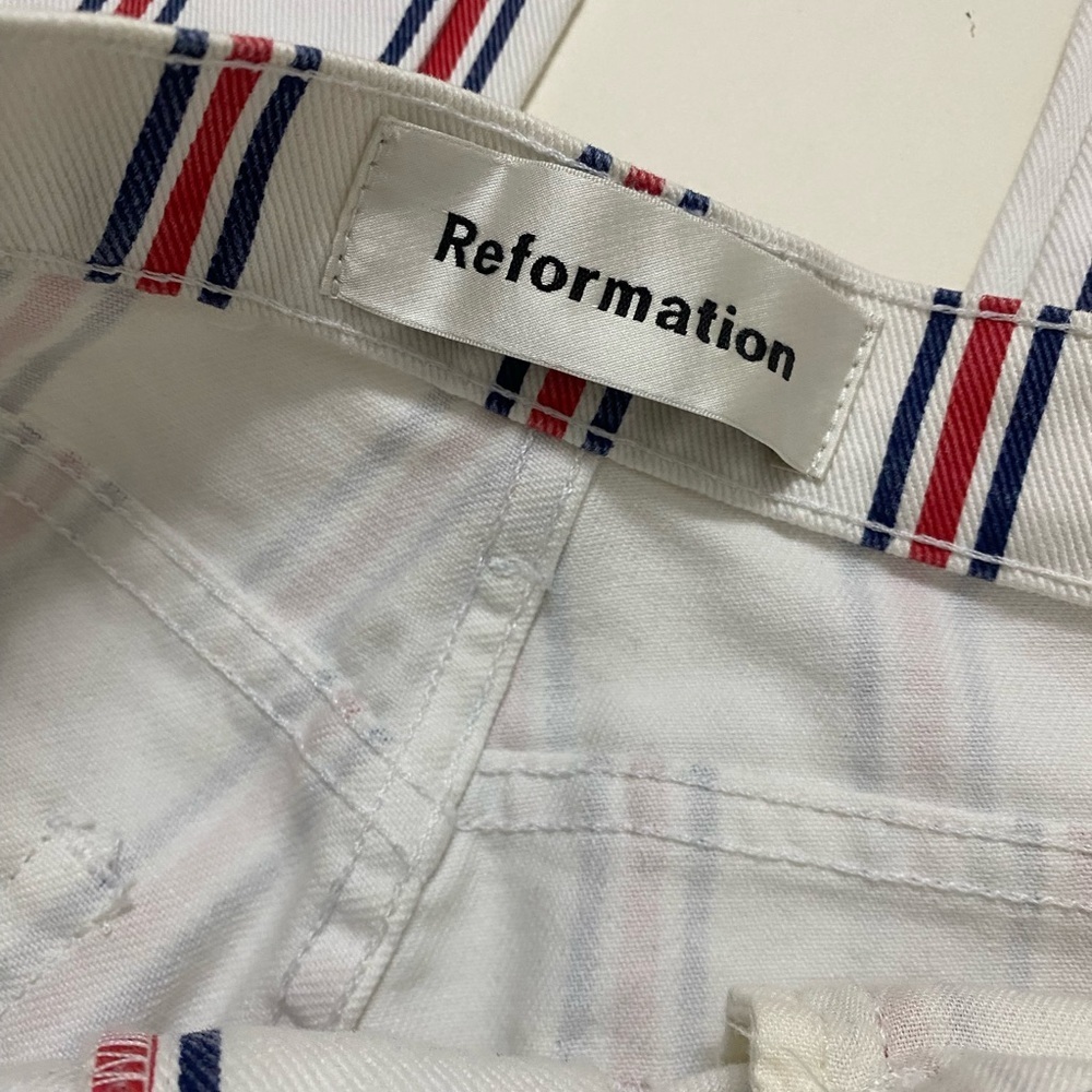 🆕Reformation - The Roper Mid Rise Striped Ankle Jean - Picture 9 of 16